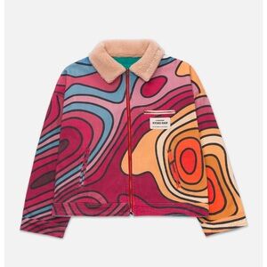 Brand new sz XL Ryoko Rain reversible 70s work jacket - rainbow retro